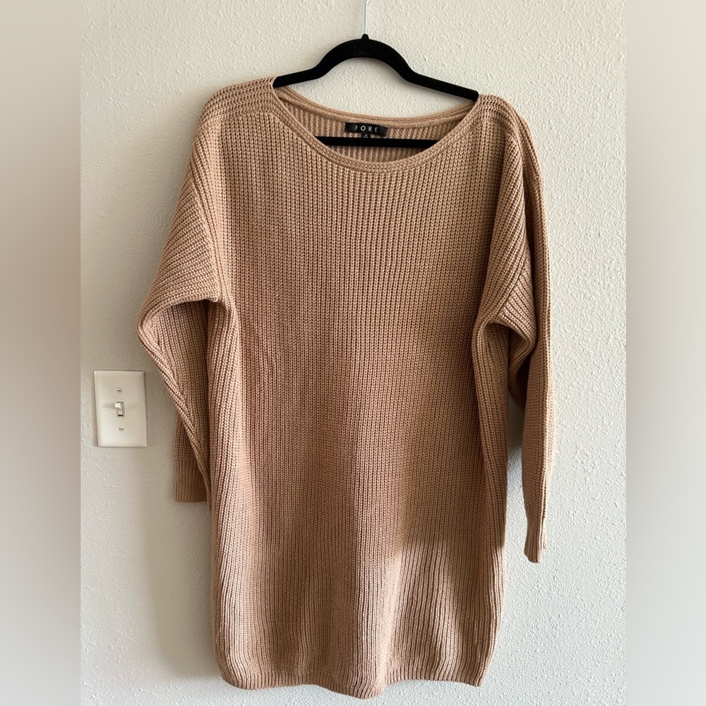 A3 - #172 VICI FORE sweater dress size M tan